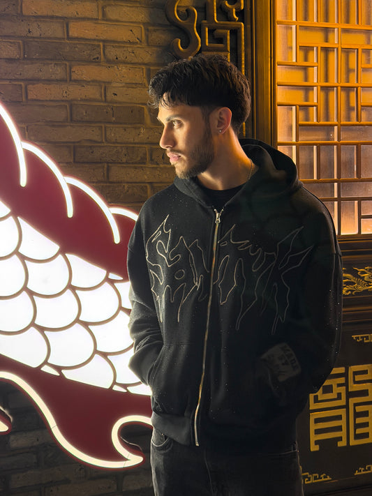 Reflective/Black Rhinestone limited SavryK hoodie